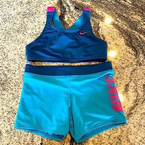 Nike Girl Swimsuit Sport Bikini Shorts Small 8-10